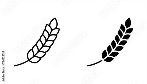 Farm wheat ears icon set. vector illustration on white background. eps 10