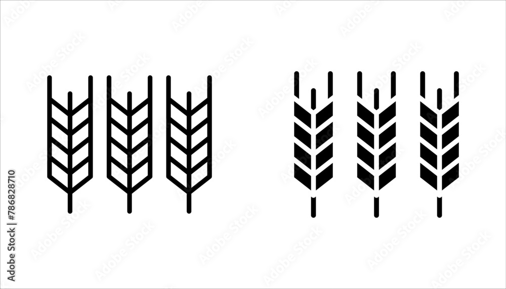 Farm wheat ears icon set. vector illustration on white background. eps ...