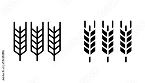 Farm wheat ears icon set. vector illustration on white background. eps 10