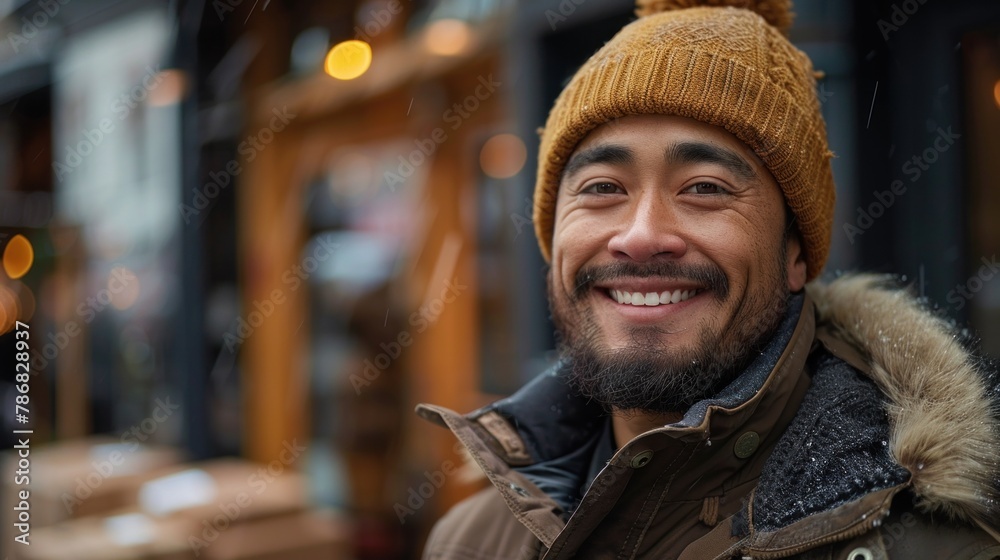 A courier delivers a package with a warm smile, exemplifying customer service excellence and satisfaction. A courier delivers a package with a warm smile, exemplifying customer service excellence and satisfaction.