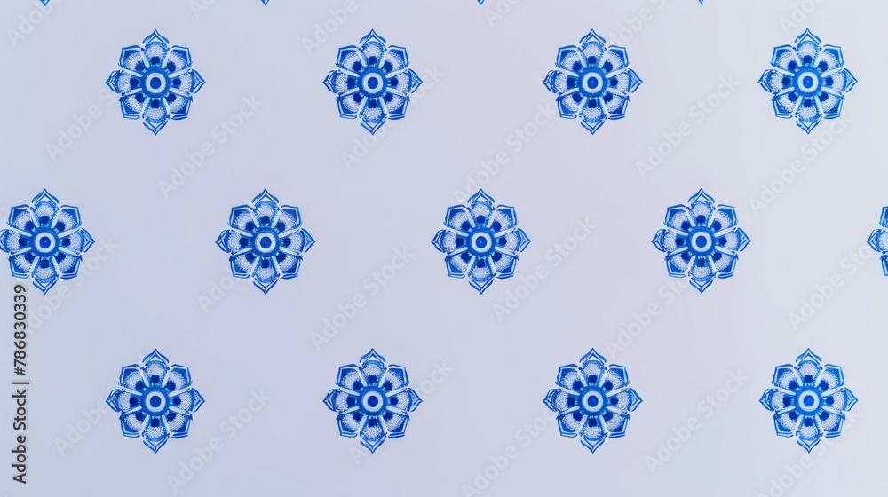 A pattern of Blue mini mandala flower 