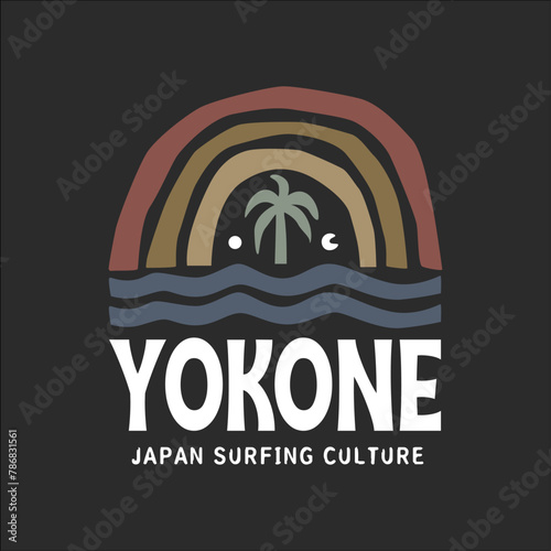 Exploring Surfing with a Japanese Twist Groovy Asia  T-Shirt Design