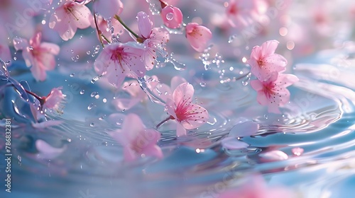 水面に浮かぶ桜の花