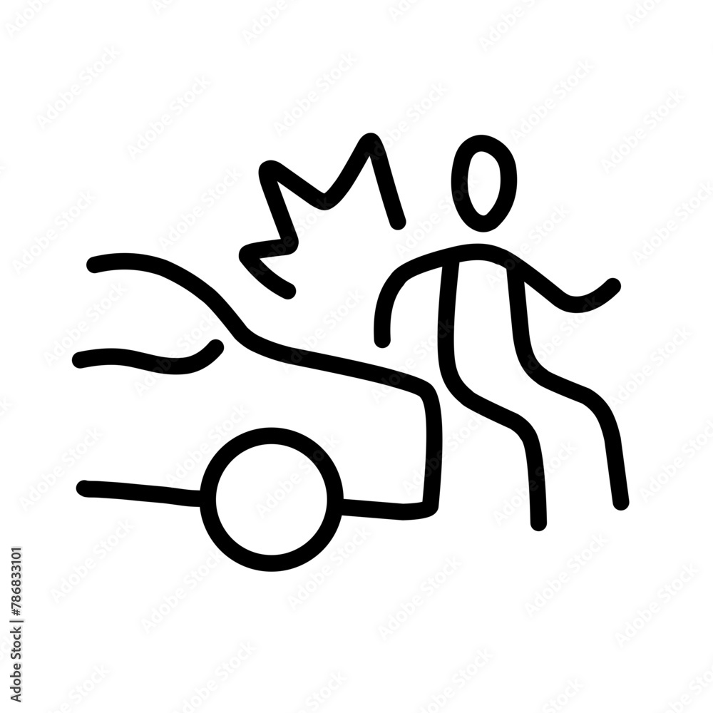 Car Accident Vector Line