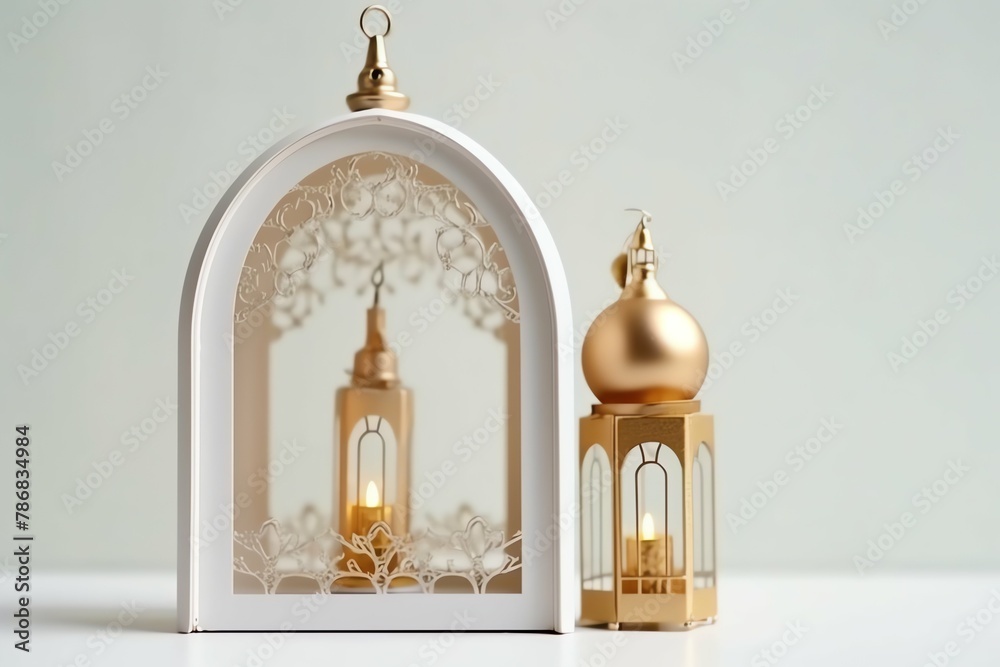 Eid mubarak and ramadan kareem greetings with islamic lantern and mosque. Eid al fitr background Eid mubarak and ramadan kareem greetings with islamic lantern and mosque. Eid al fitr background