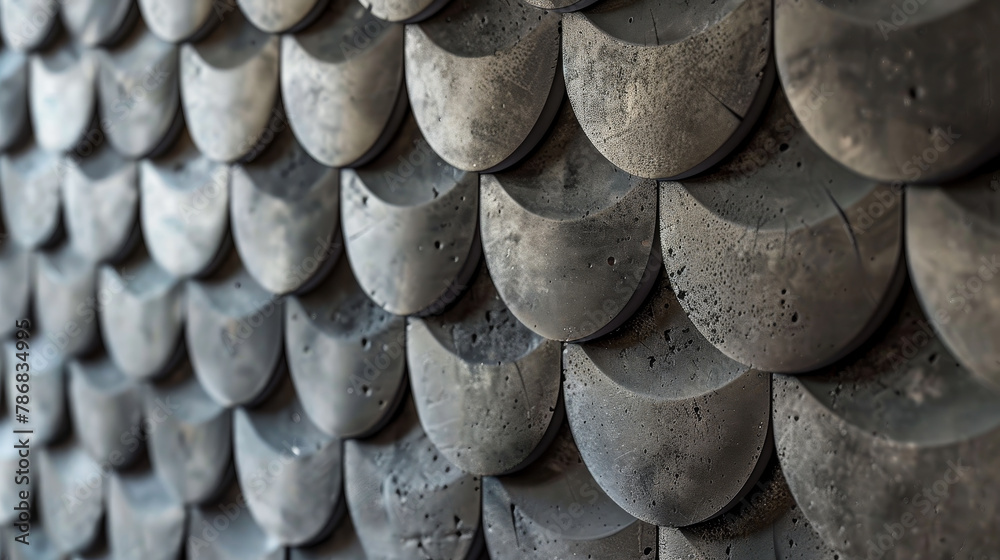 A row of grey tiles with a pattern of circles