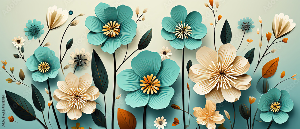 a many paper flowers that are on the wall a many paper flowers that are on the wall