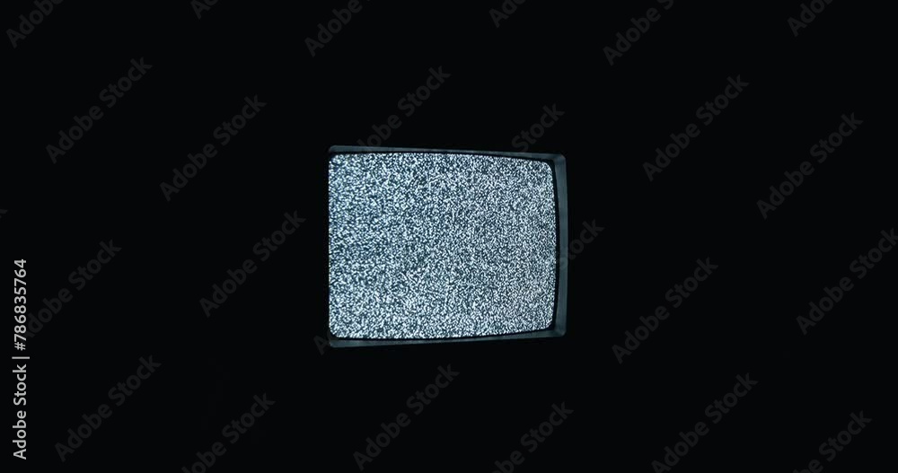 TV static and noise glitch on VCR television screen with bad signal.