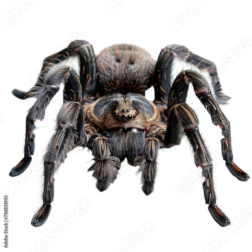 Angry Tarantula Spider On isolated transparent PNG background