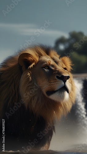 close up of a lion  animal portrait wallpaper