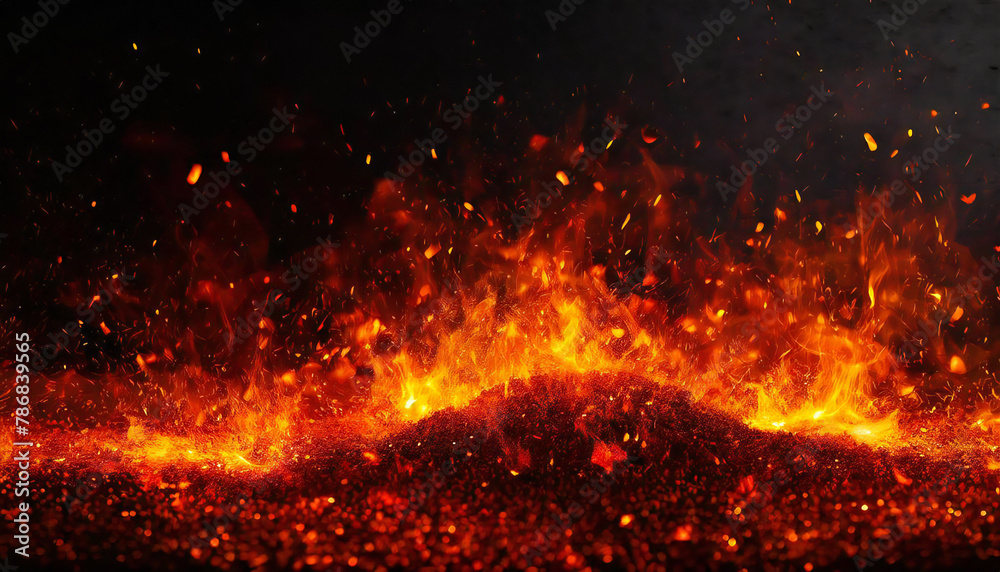 flame. sparks. Bonfire background material. campfire. Image material of burning fire.