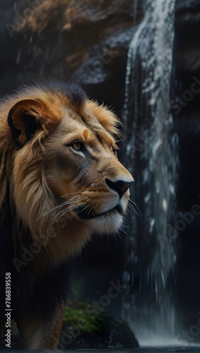 close up of a lion  animal portrait wallpaper