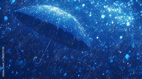 一本の傘と雨のテクスチャー5