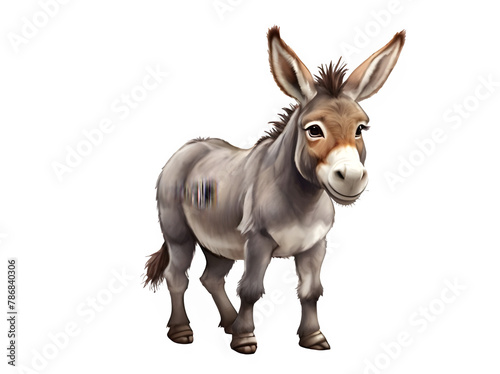 A donkey isolated on transparent background, png illustration, graphic resource water color illustration © Adithya Art Hub