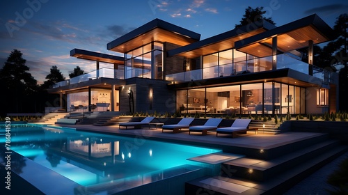 Modern Luxury House With Swimming Pool   © Wajid
