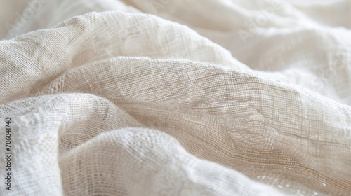 cotton material showcasing its soft texture and subtle patterns for a minimalist abstract. Detailed view of cotton fabric, highlighting breathable texture and clean