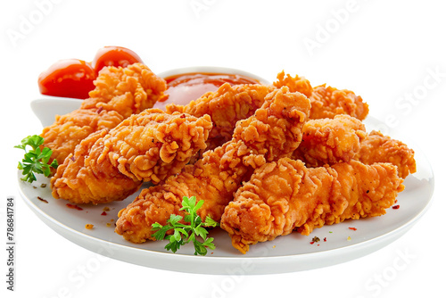 Plate of crispy chicken tenders