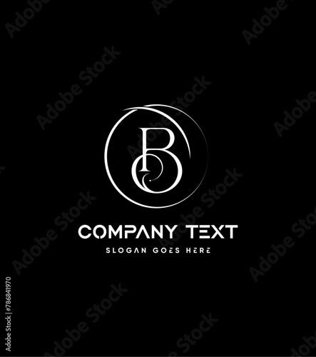 Minimalist, abstract , modern B letter vector logo design