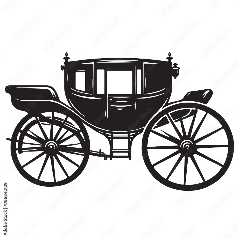 Fototapeta premium Four wheeled Carriage vector illustration