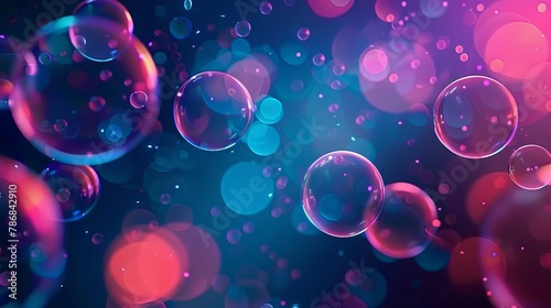 Bubbles in a Colorful Bokeh Background