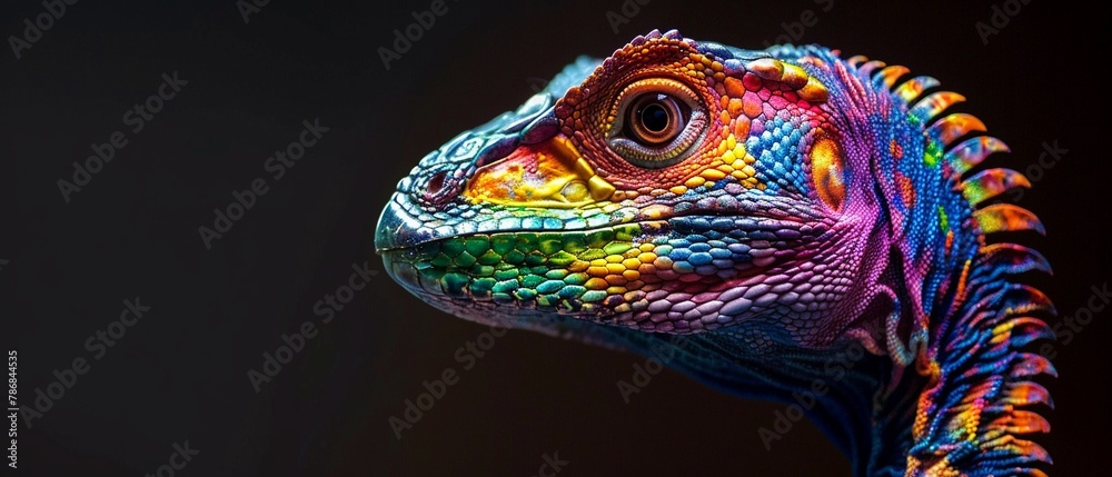 Chromatic velociraptor portrait rainbow sheen Chromatic velociraptor portrait rainbow sheen