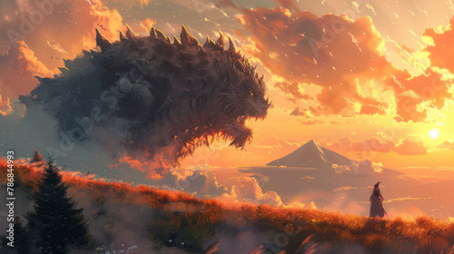 Giant monster fantasy illustration