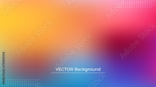 Smooth and blurry colorful gradient mesh background. Modern bright rainbow colors. Easy editable soft colored vector banner template. Premium quality