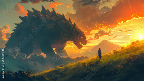 Giant monster fantasy illustration photo