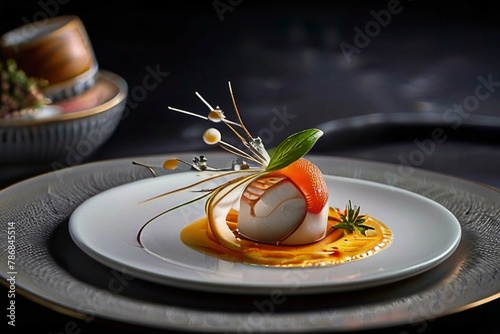 food elegant expensive dish plate white gourmet dinner chef