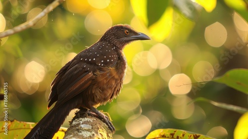 Brown coucal a cuckoo species resides in the Andamans Coco and Table Islands without being parasitic photo