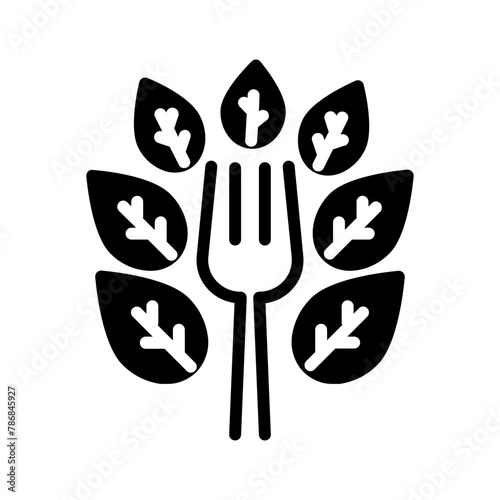 Vector solid black icon for Vegetarian
