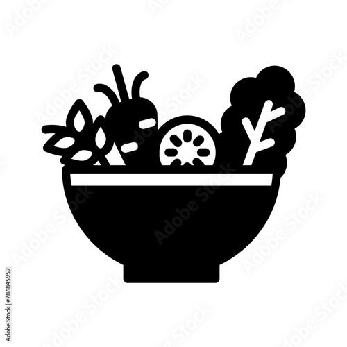 Vector solid black icon for Vegan