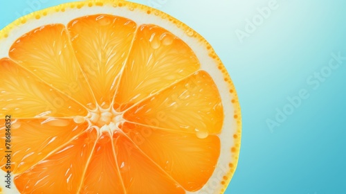 A close up of a cross section of an orange. photo