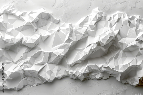 A hyper realistic image of marble with origami paper shapes in the style of origami. Created with Ai