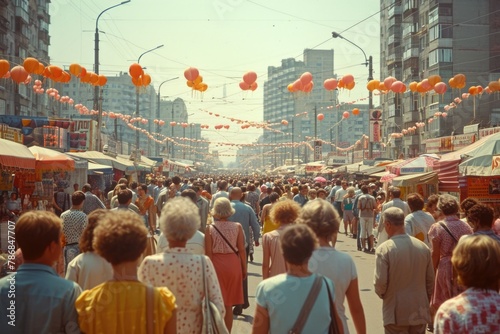 Ussr people 1980s: everyday lives, culture, and societal dynamics of Soviet russia citizens during a pivotal historical era marked by political shifts, cultural trends photo