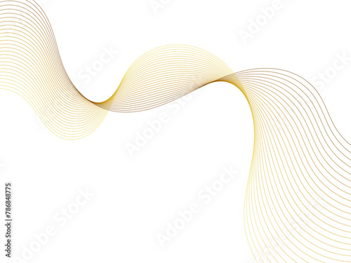 abstract wavy lines on transparent background - gold