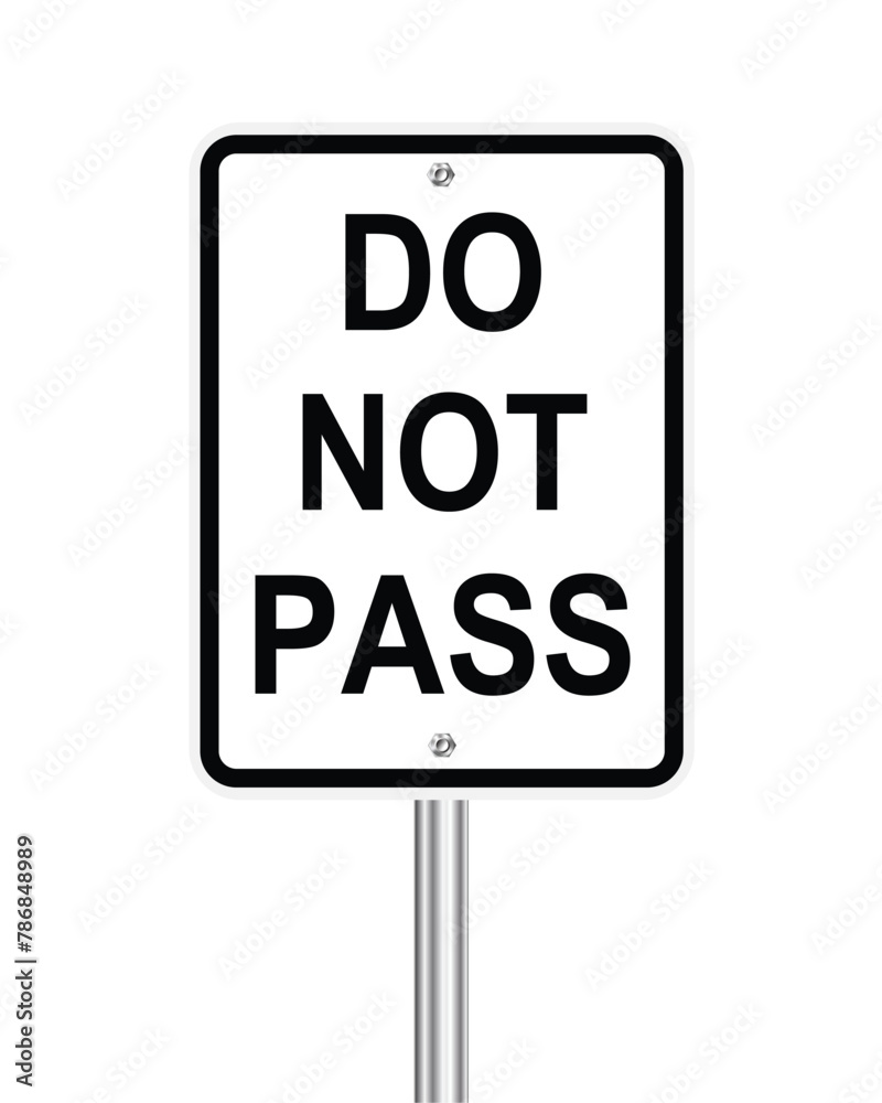 Do not pass traffic sign on white Do not pass traffic sign on white
