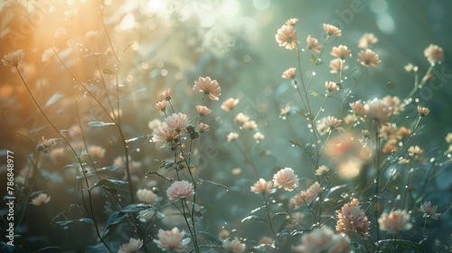 An ethereal dreamscape of soft, pastel tones and delicate textures, inviting the viewer to lose themselves in a world of serenity and tranquility. photo