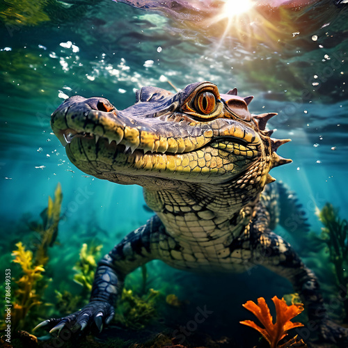 alligator in the water