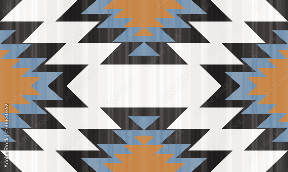 Navajo tribal vector pattern. Native American ornament. Ethnic South Western decor style. Boho geometric ornament.Ikat floral paisley embroidery blanket, rug. Woven carpet
