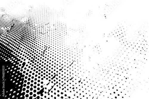 Halftone faded gradient texture. Grunge halftone grit background. Distressed overlay texture. Grunge background. Abstract mild textured effect.