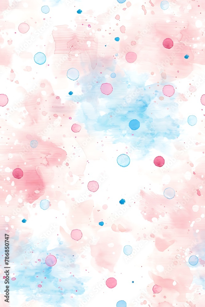 Seamless watercolor pattern with multicolored stones