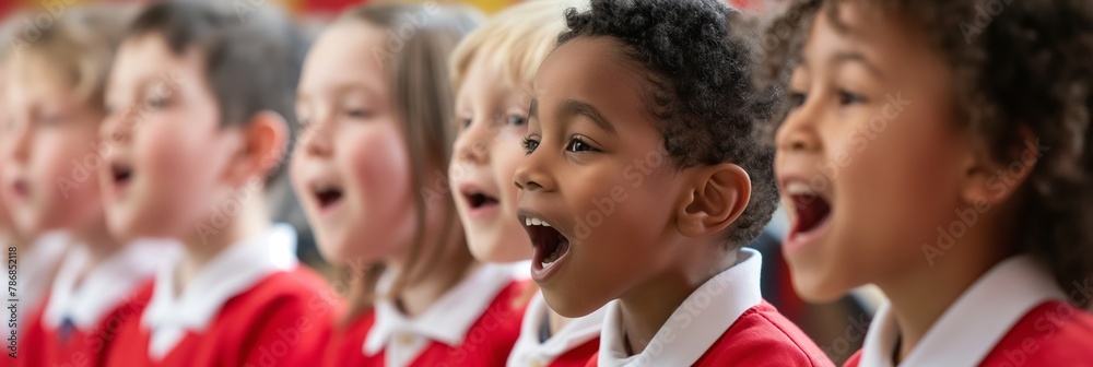 Choir of School Children singing together Choir of School Children singing together