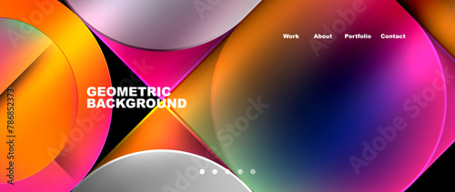 Vibrant circles in electric blue and colorful shades create a geometric background resembling a CD or DVD on a black backdrop. Ideal for macro photography or graphic design projects