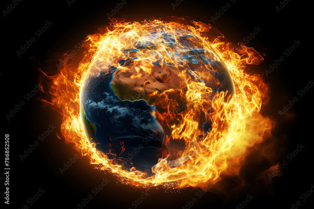 Fototapeta premium burning earth, AI generated