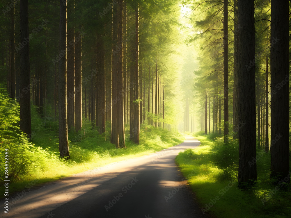 Fototapeta premium 나무가 있는 숲