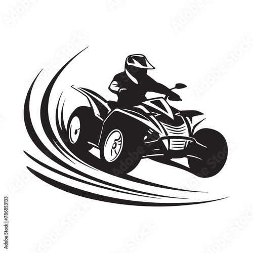 ATV Racing Vector Images on White Background