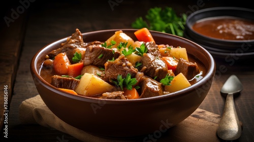 stew with vegetables and mushrooms