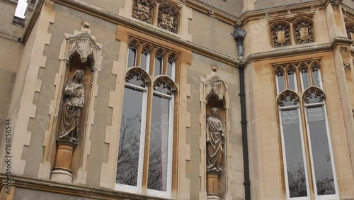 Closeup view of exterior details of Strawberry Hill House and Garden in London, England. photo