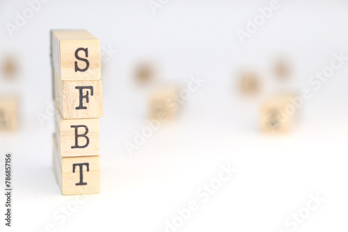 SFBT letters Solution-focused brief therapy concept photo